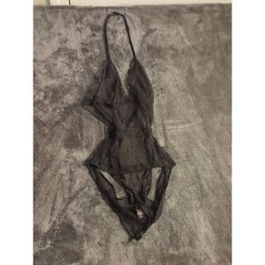 Mesh Victoria Secret Lingerie Bodysuit One Piece Sexy Black Thong intimate Large